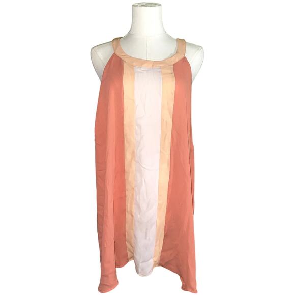 Torrid Sheer Colorblock Tank Top Size 3X Plus Size Peach White Sleeveless Blouse - Picture 2 of 4